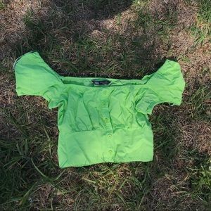 Neon green Zara top